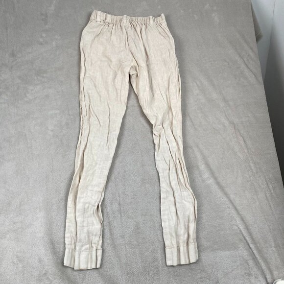Nicole Miller 100% Linen Pants XS Beige High-Waisted Pants With Buttons - Picture 9 of 9